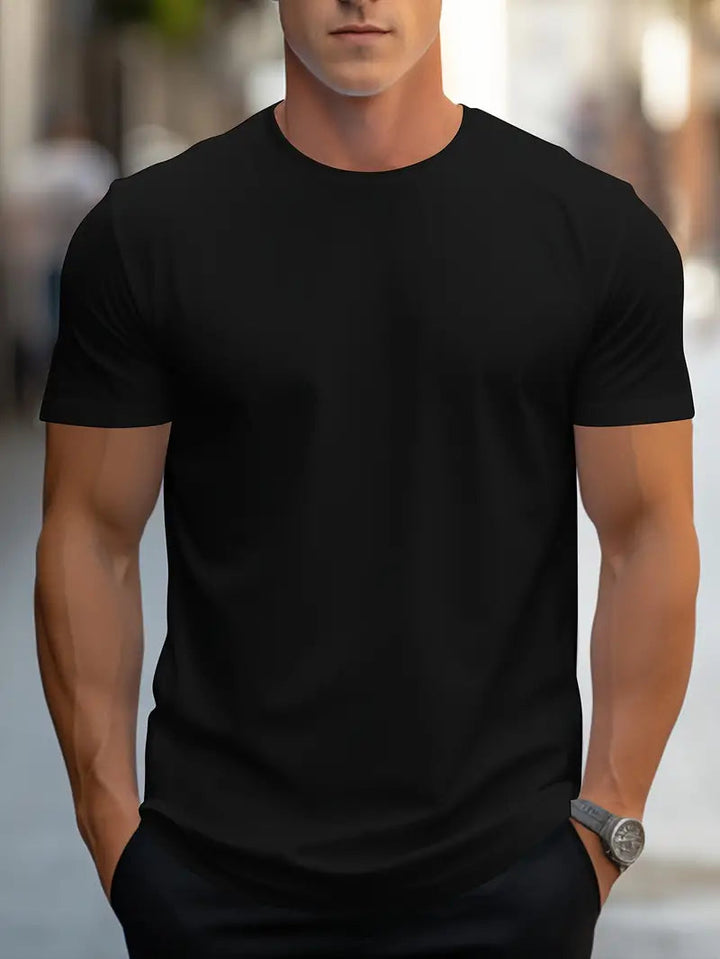 Heren T-Shirt | Effen Kleur & Ronde Hals | Los Model Streetwear | Polyester