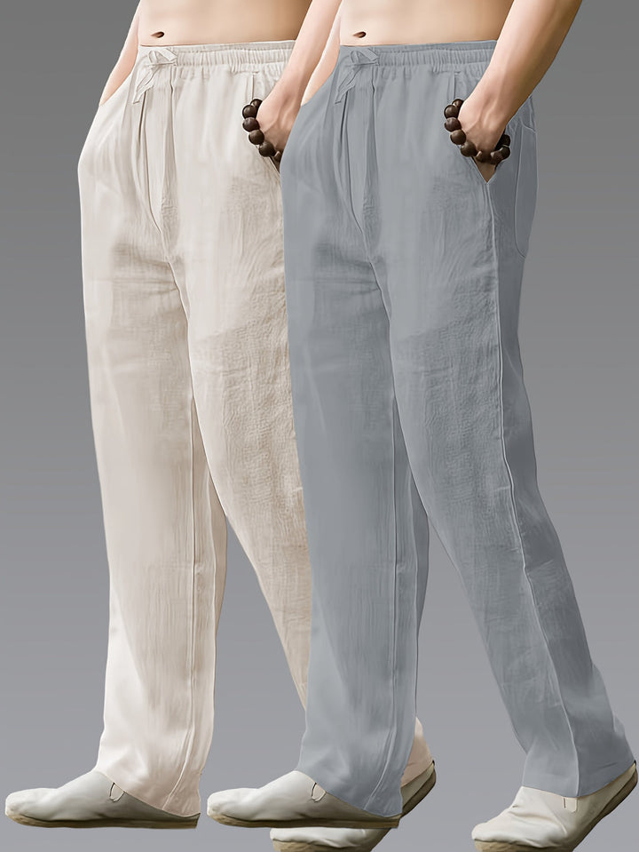 Heren Broek | Straight | Met Trekkoord | Zomer | 2-Pack