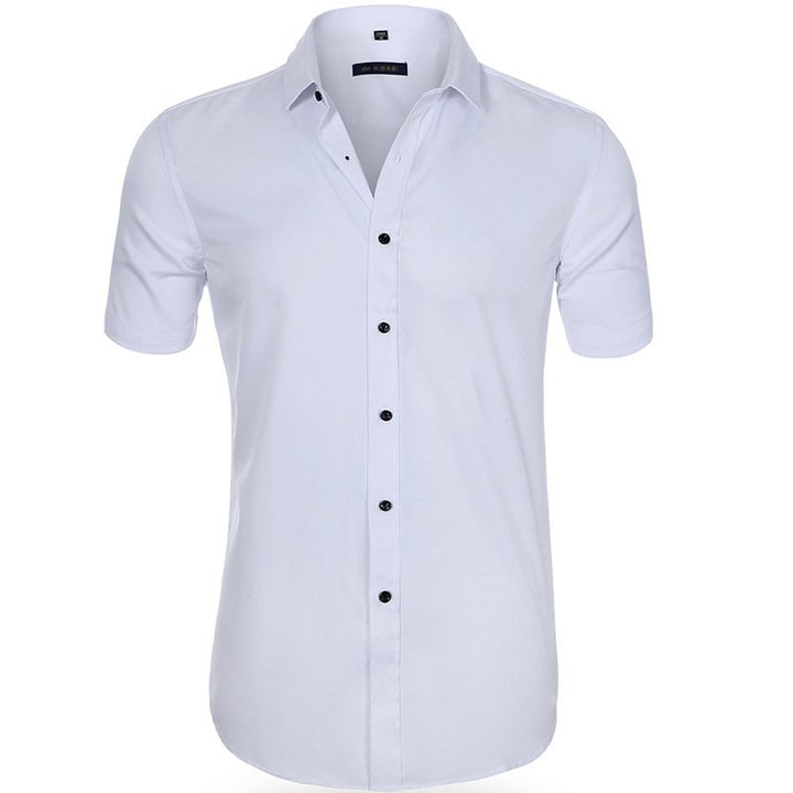 Heren Overhemd | Slim Fit | Effen Design & Contrasterende Knopen