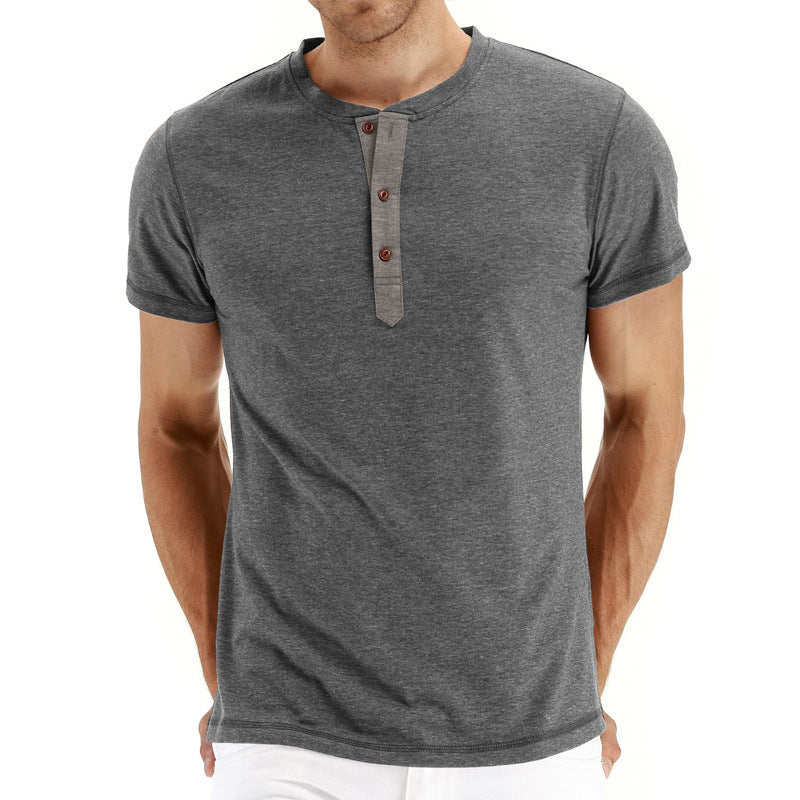 Heren Henley T-shirt | Ronde Hals met Knopen | Regular Fit & Casual Stijl | Katoenmix