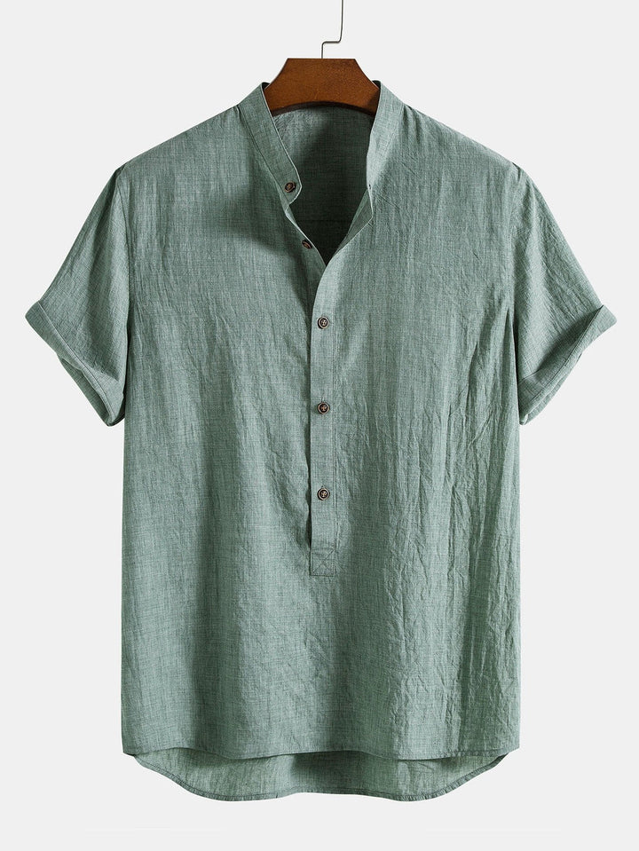 Heren Set | Korte Mouw Shirt & Broek | Ademend & Casual | Linnenmix & Katoen