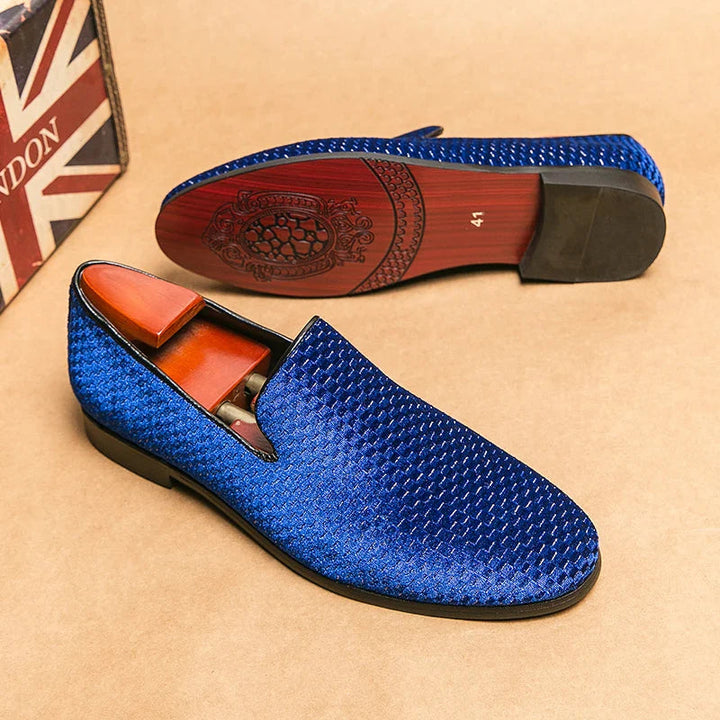 Heren Loafers | Woven Velvet | Handgemaakt & Comfortabel | Dress Schoen