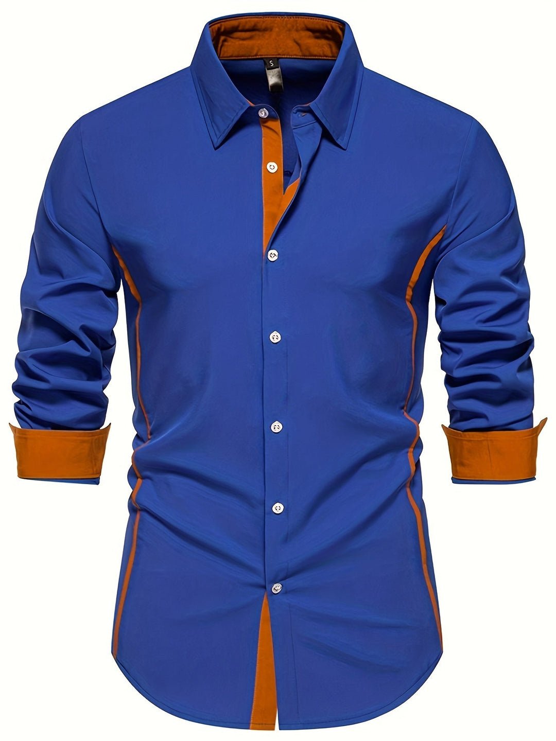 Heren Overhemd | Slim Fit | Contrasterende Details & Lange Mouwen