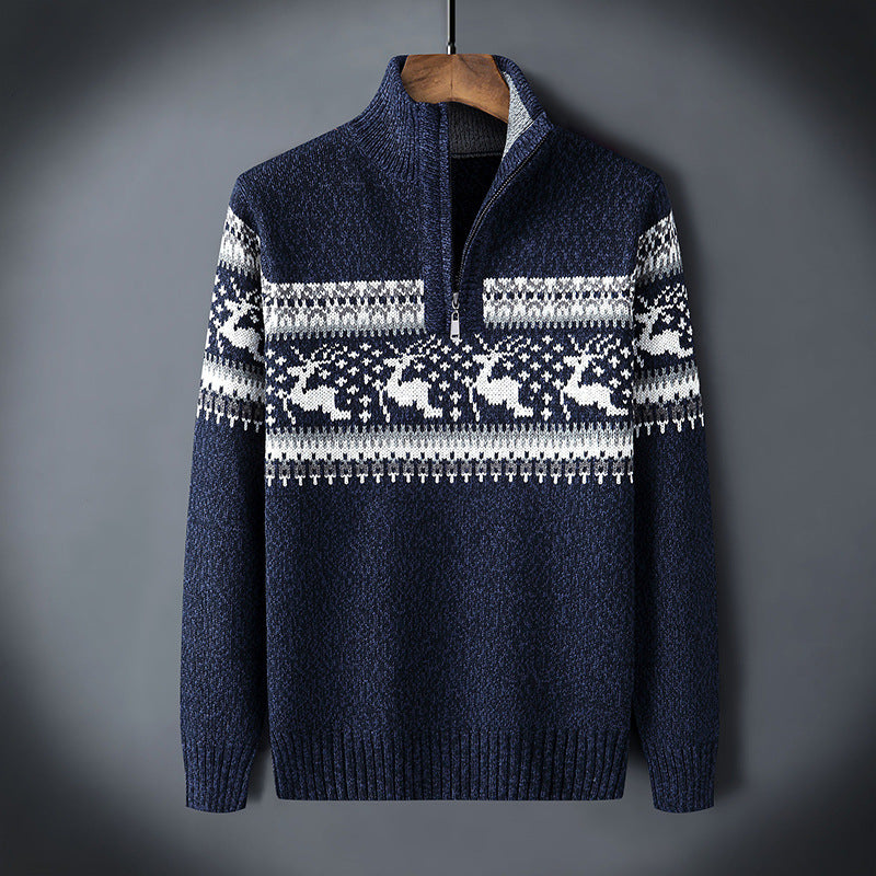 Truien Heren | Half Zip Wintertrui | Stijlvol Fair Isle Design