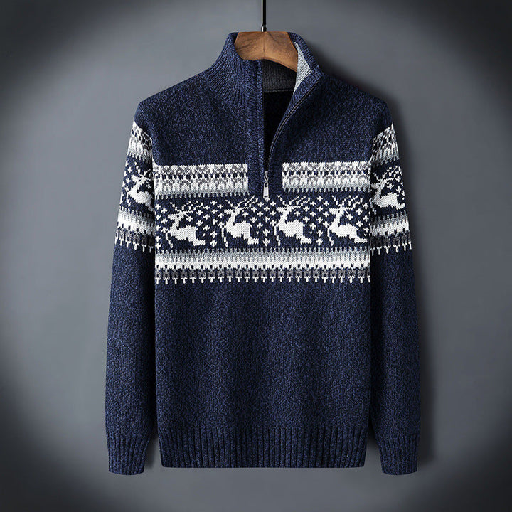 Truien Heren | Half Zip Wintertrui | Stijlvol Fair Isle Design