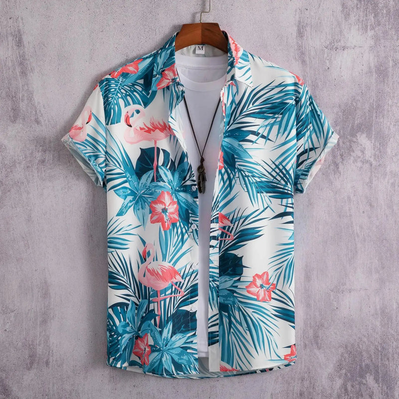 Heren Shirt | Doodle Lijnprint | Artistieke Stijl | Zomer