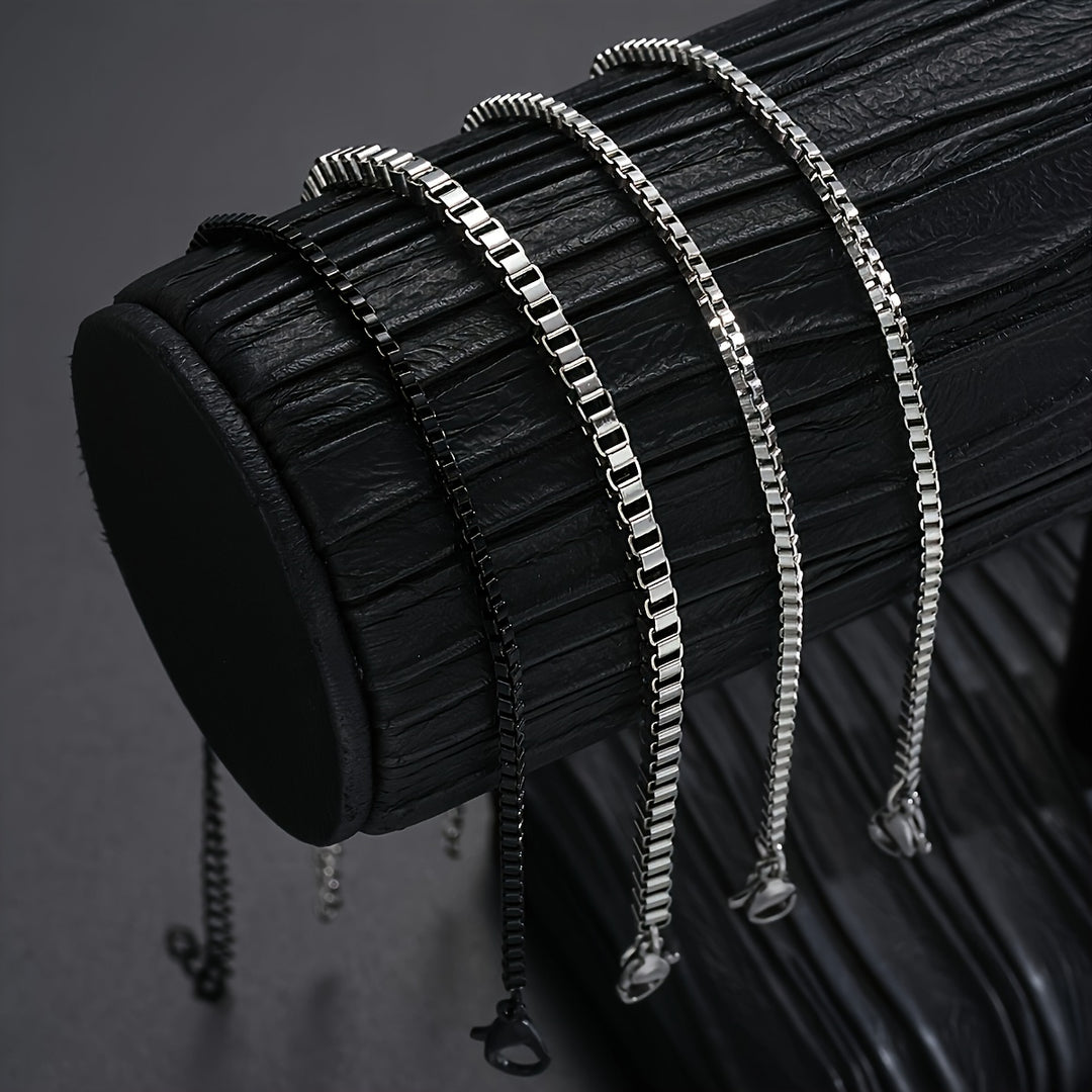 Heren Armbanden Set | 4-Delig Vintage Schakeldesign | Casual & Stapelbaar | RVS – Unisex
