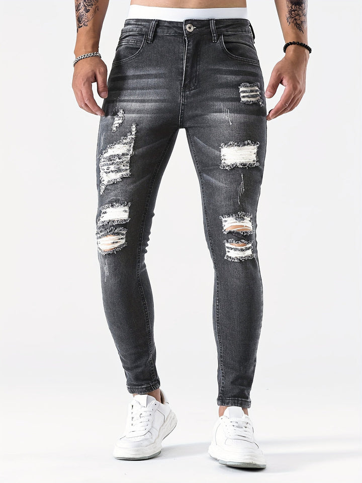 Heren Jeans | Casual & Distressed | Scheuren en Medium Stretch | Slank Pasvorm