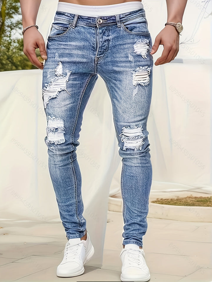 Heren Jeans | Casual & Distressed | Scheuren en Medium Stretch | Slank Pasvorm