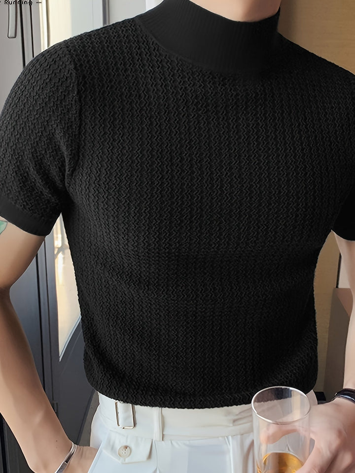 Heren T-Shirt | Slimfit | Hoge Kraag | Zomer