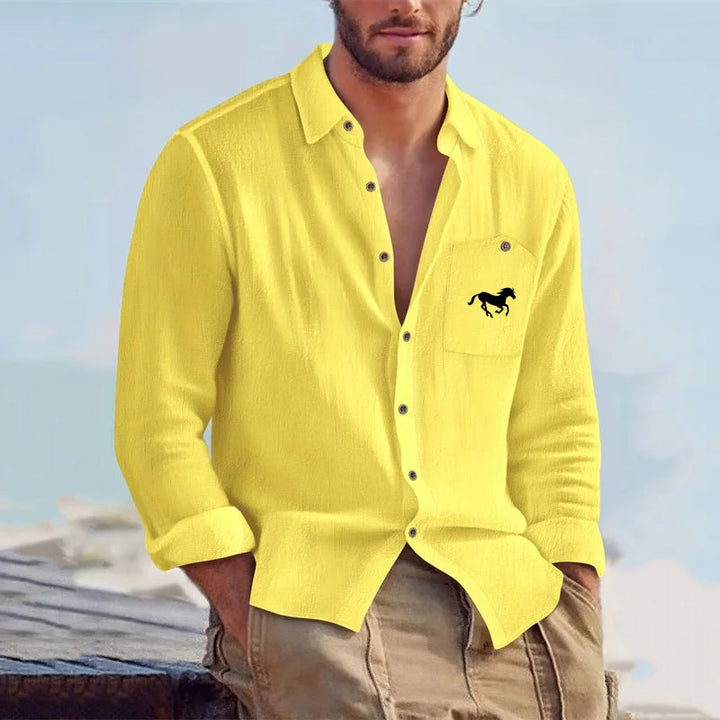 Heren Shirt | Regular Fit | Lange Mouw Met Knopen | Zomer