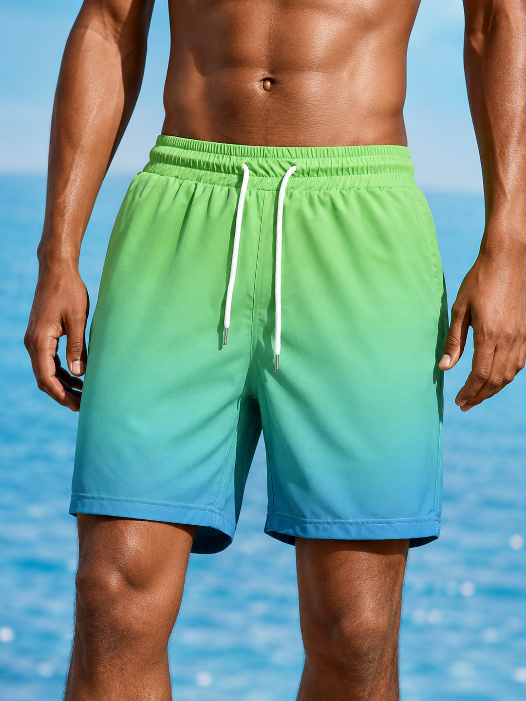 Heren Strandshorts | Sneldrogend & Lichtgewicht | Trekkoord & Ombre Design | Zomer Activewear