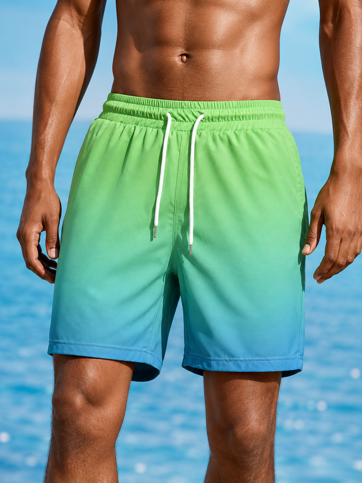 Heren Strandshorts | Sneldrogend & Lichtgewicht | Trekkoord & Ombre Design | Zomer Activewear