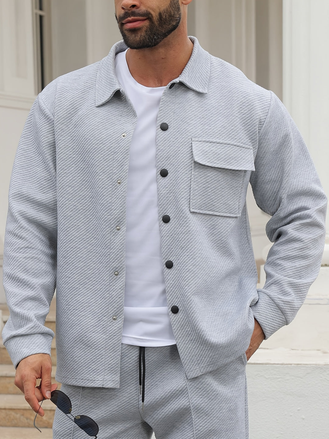 Heren Vrijetijdsjas | Casual & Modieus | Licht Elastisch & Geweven | Effen Kleur