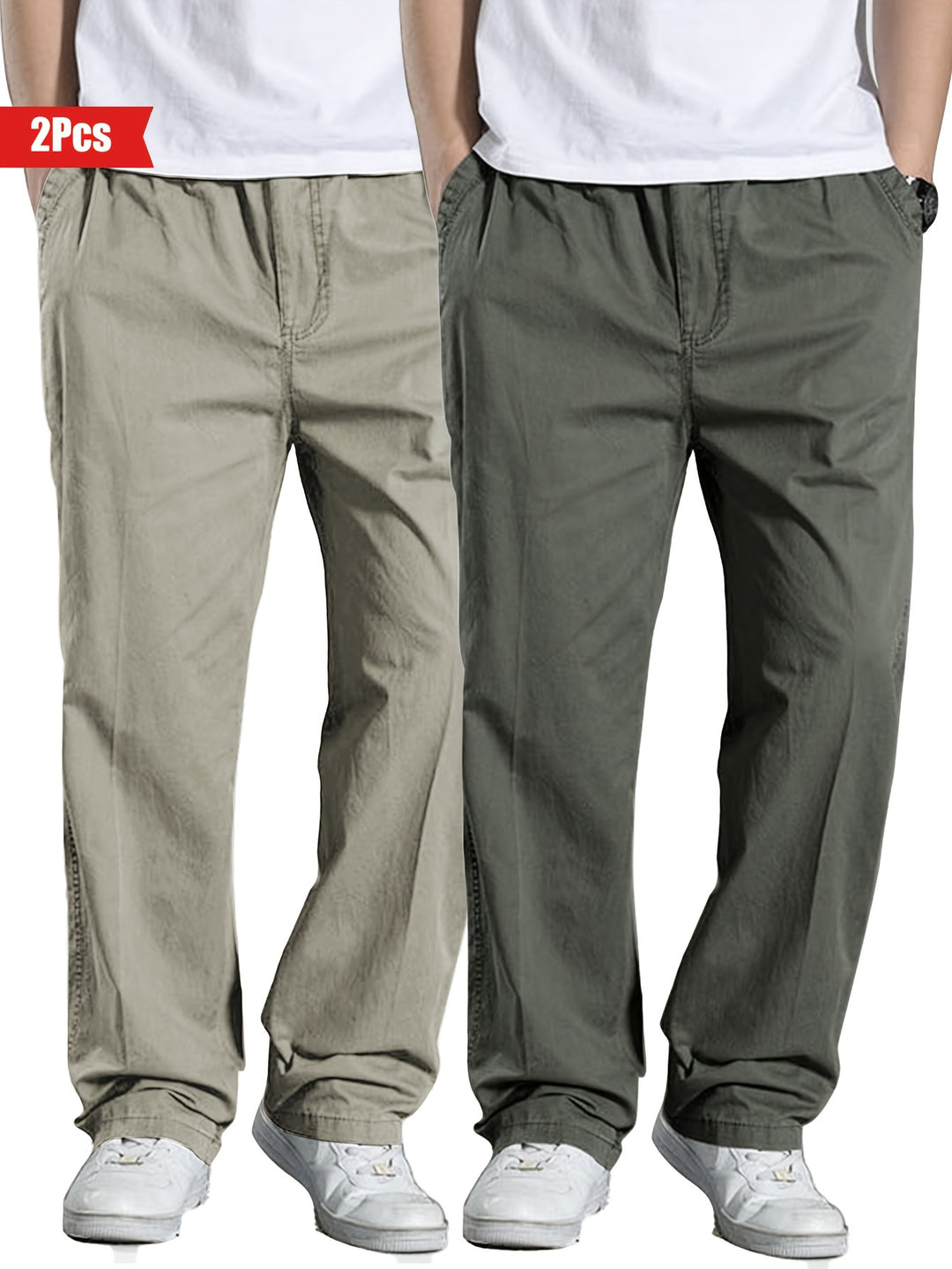 Herenset van 2 Broeken | 100% Katoen & Losse Pasvorm | Outdoor & Casual Kleding