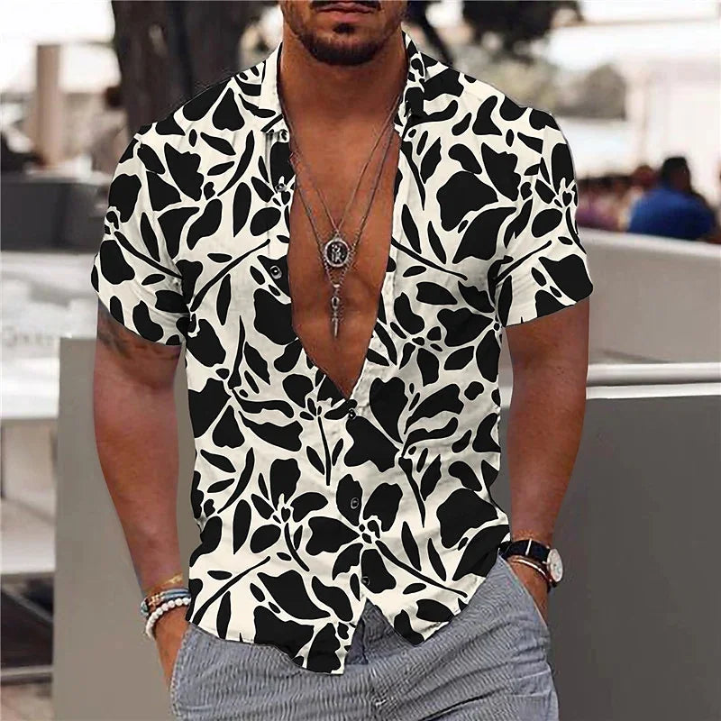 Heren Shirt | Botanische Print | Strandstijl | Zomer