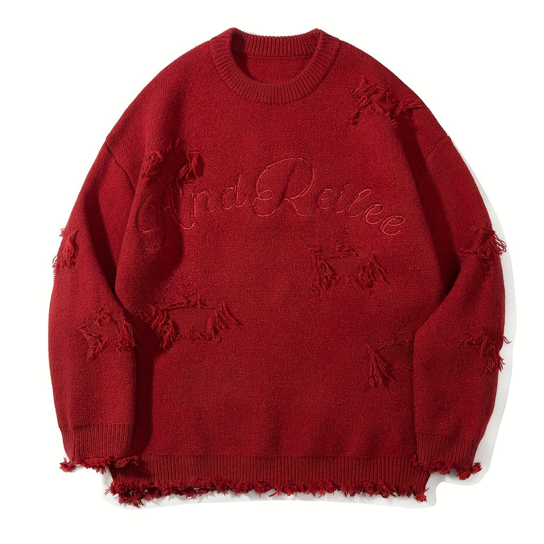Heren Trui | Gebreid & Tekstprint | Warm & Comfortabel | Acryl | Herfst & Winter