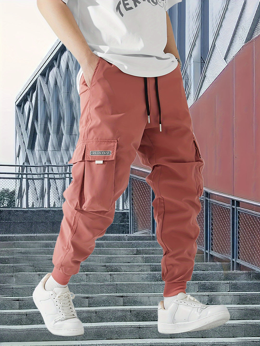 Heren Cargo Broek | Trekkoord Tailleband & Meerdere Zakken | Lente & Herfst