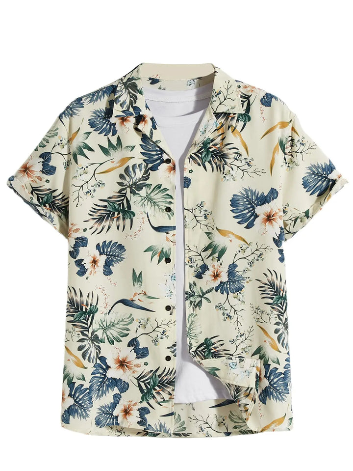 Heren Shirt | Korte Mouw | Bloemenprint | Zomer