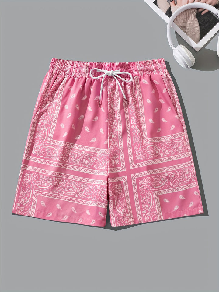 Heren Strandshort | Stijlvol & Comfortabel | Paisley Patroon & Zakken