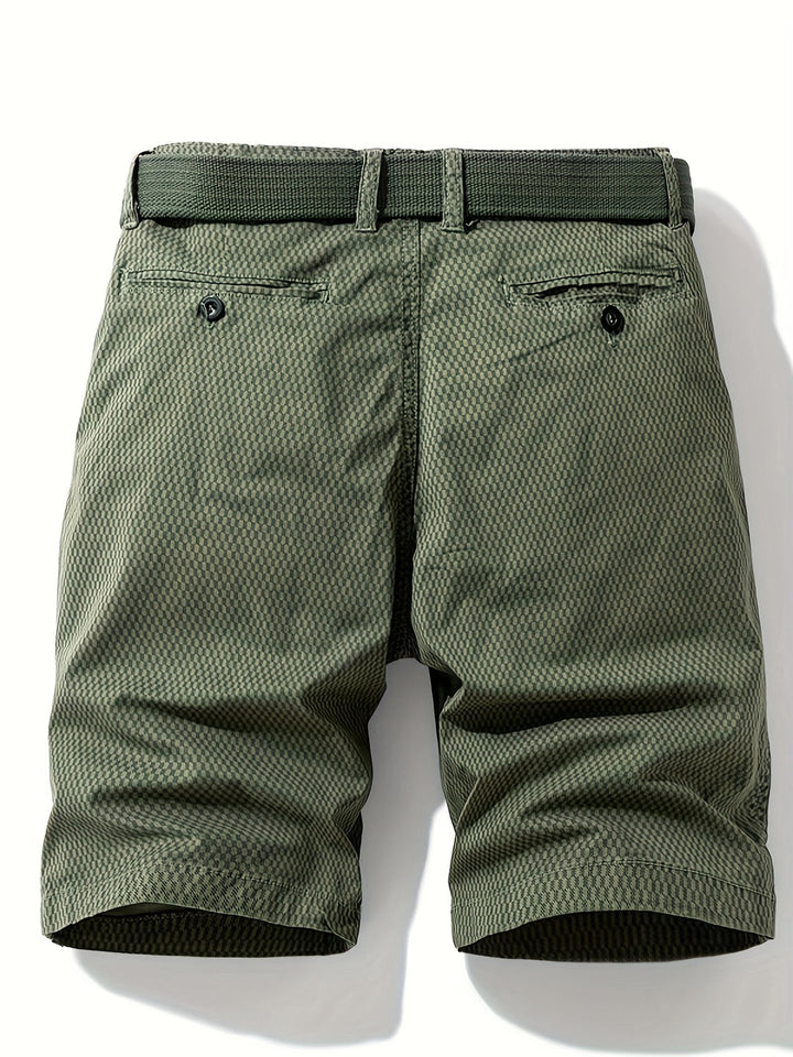 Herens Casual Katoen Blend Cargo Shorts | Gestreept Patroon | Normale Pasvorm