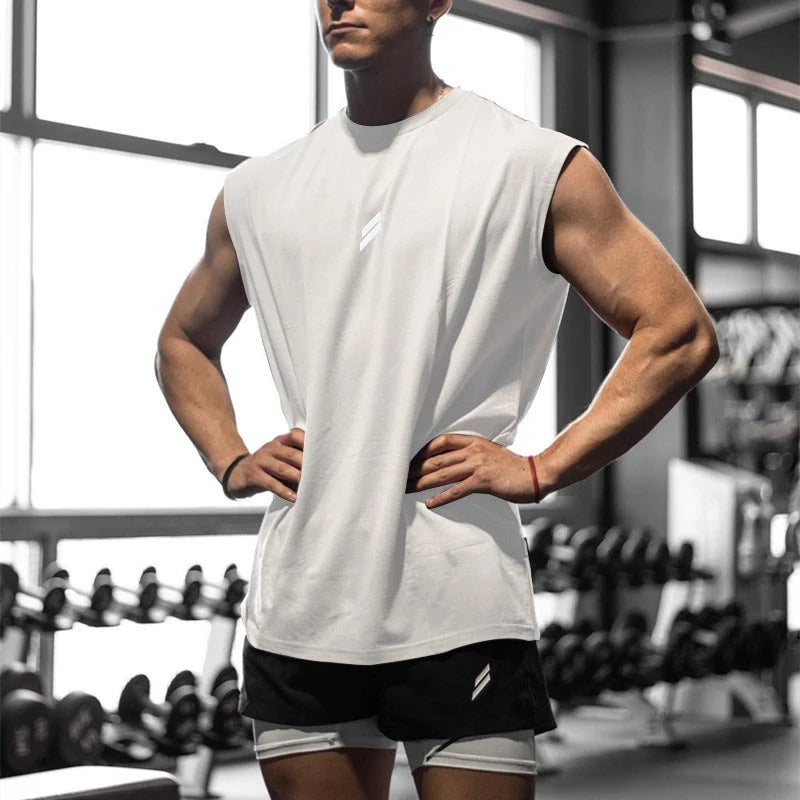 Heren Sport top | Mouwloze Top | Ronde Hals | Sportief