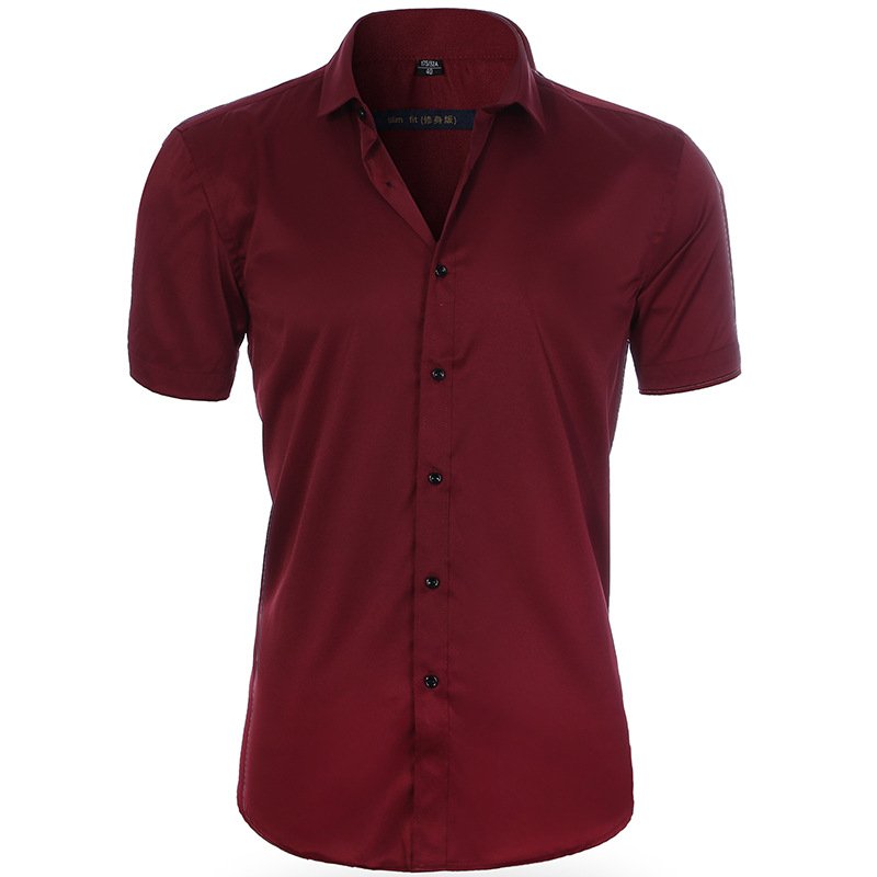 Heren Overhemd | Slim Fit | Effen Design & Contrasterende Knopen