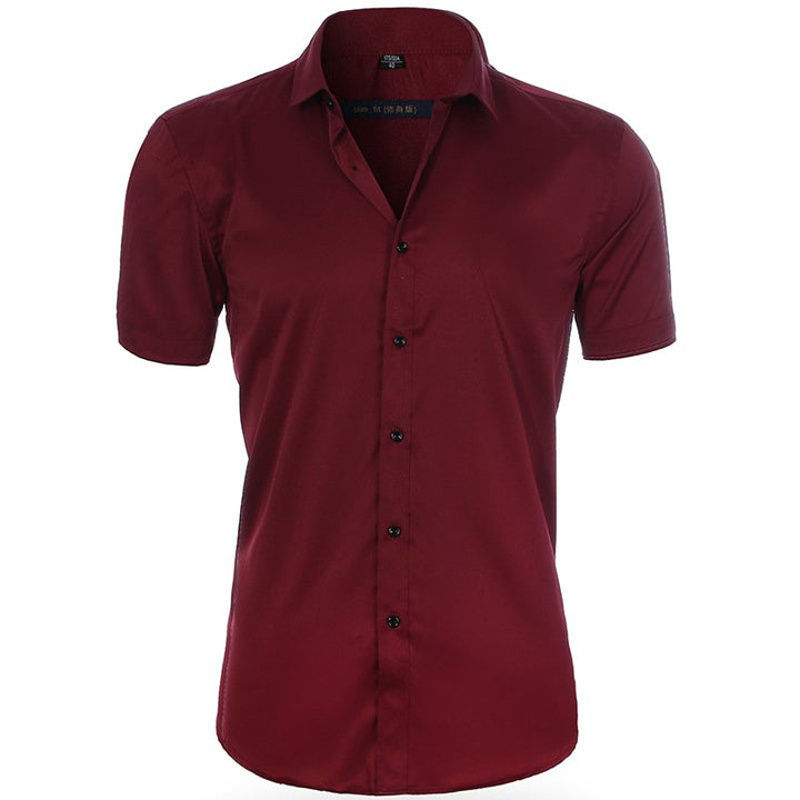 Heren Overhemd | Slim Fit | Effen Design & Contrasterende Knopen