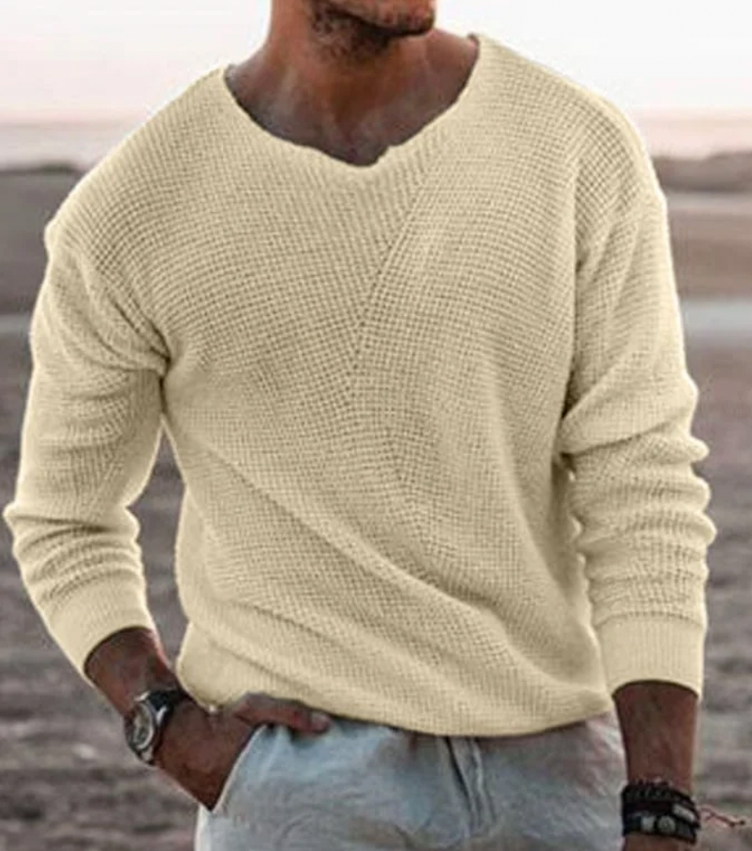 Truien Heren | Gebreide V-Hals Sweater Heren | Casual