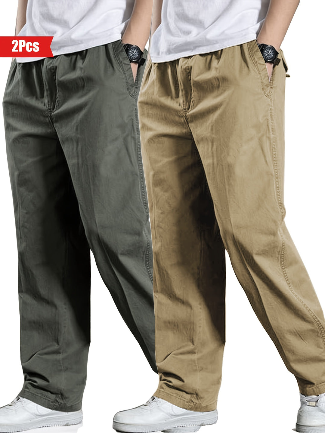 Herenset van 2 Broeken | 100% Katoen & Losse Pasvorm | Outdoor & Casual Kleding