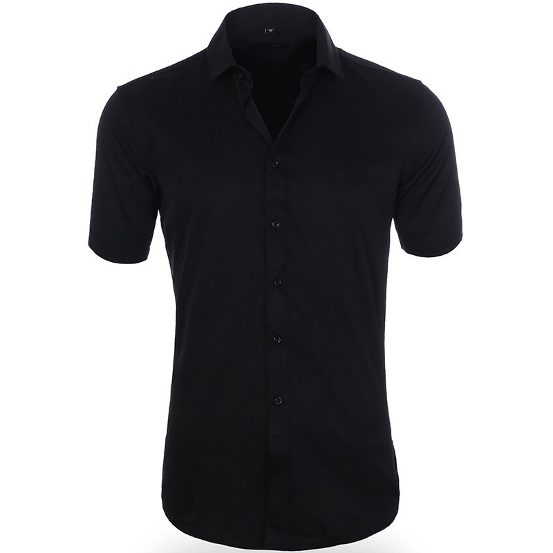 Heren Overhemd | Slim Fit | Effen Design & Contrasterende Knopen