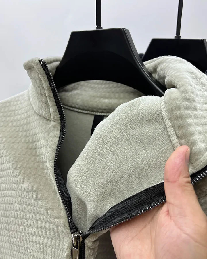 Heren Trui | Half-Zip Coltrui | Dubbelzijdig Plush & Gevoerd | Polyester & Spandex