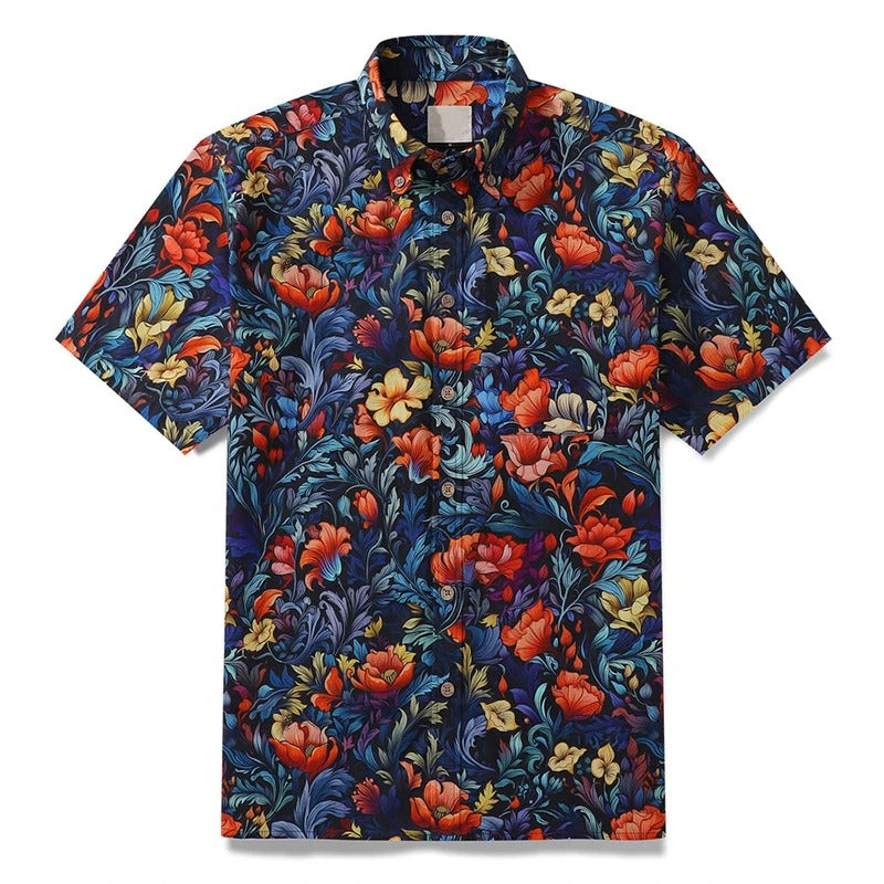 Heren Shirt | Korte Mouw | Tropisch Design | Zomer