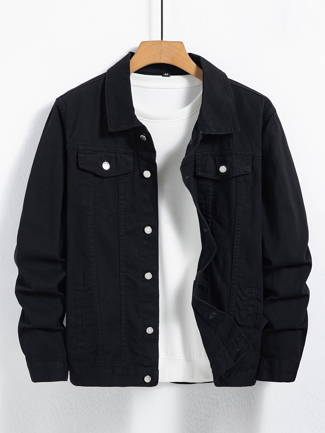 Heren Denim Jas | Premium  Katoen | Reverskraag & Borstzakken | Lente & Herfst