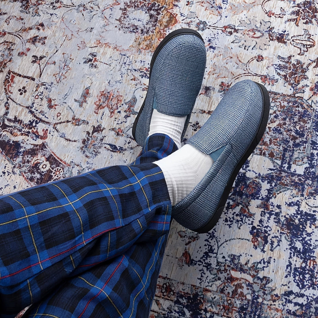 Loafers Heren | Warme Instappers | Geruit Design & Antislip Zool