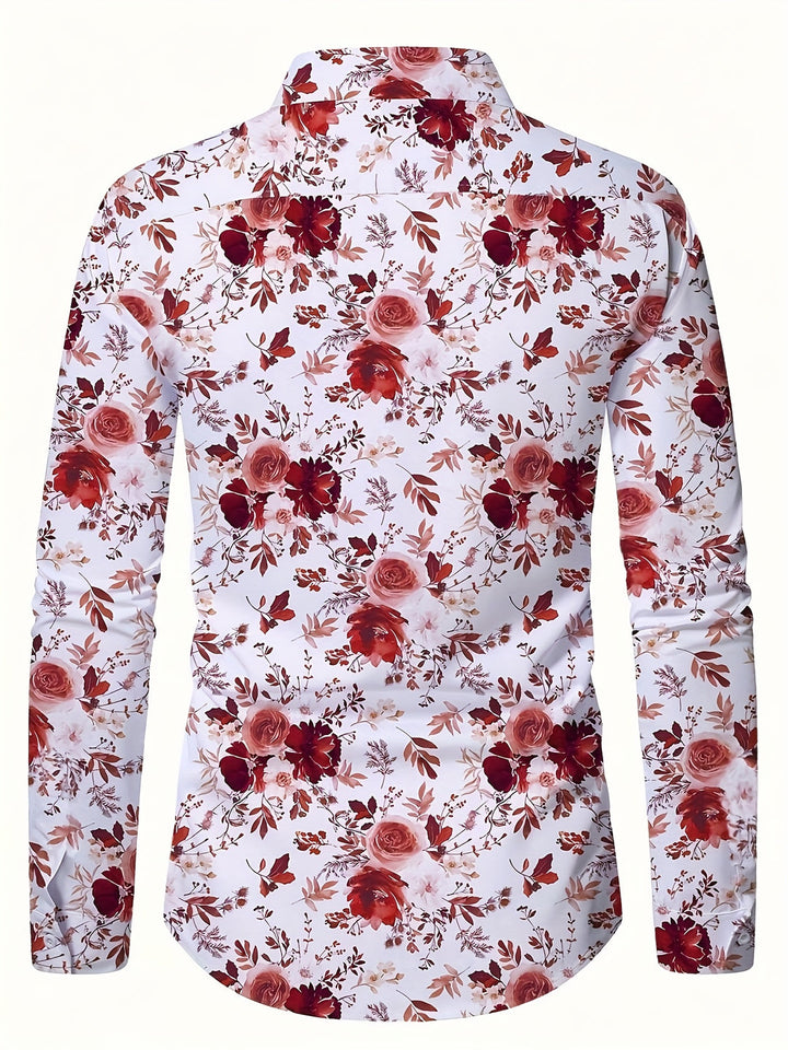 Heren Overhemd | Bloemenprint | Lichtgewicht & Comfortabel | Lange Mouw & Kraag