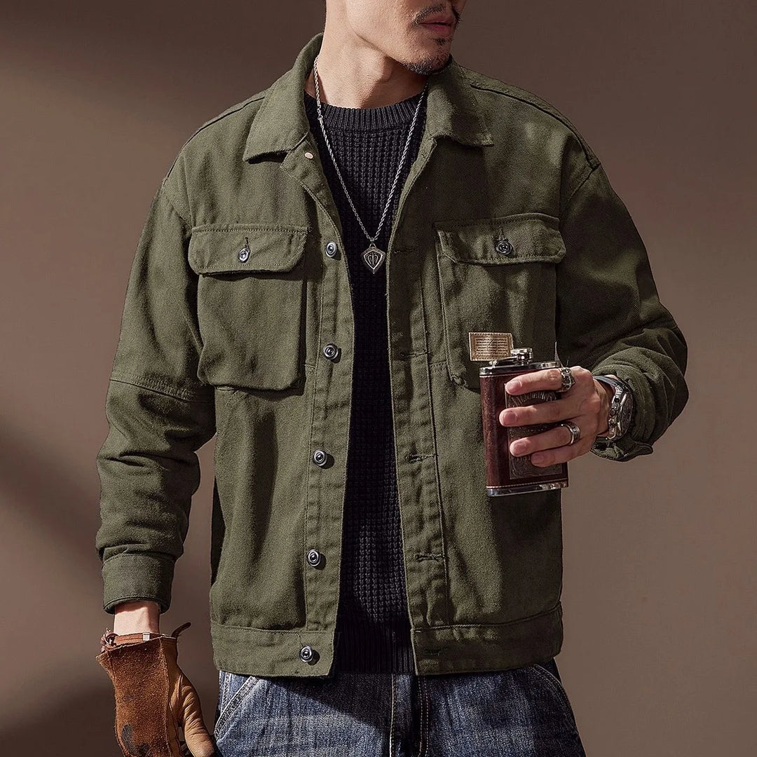 Heren Cargo Jack | Denim Look | Losse Pasvorm & Comfort | Voorjaar & Herfst