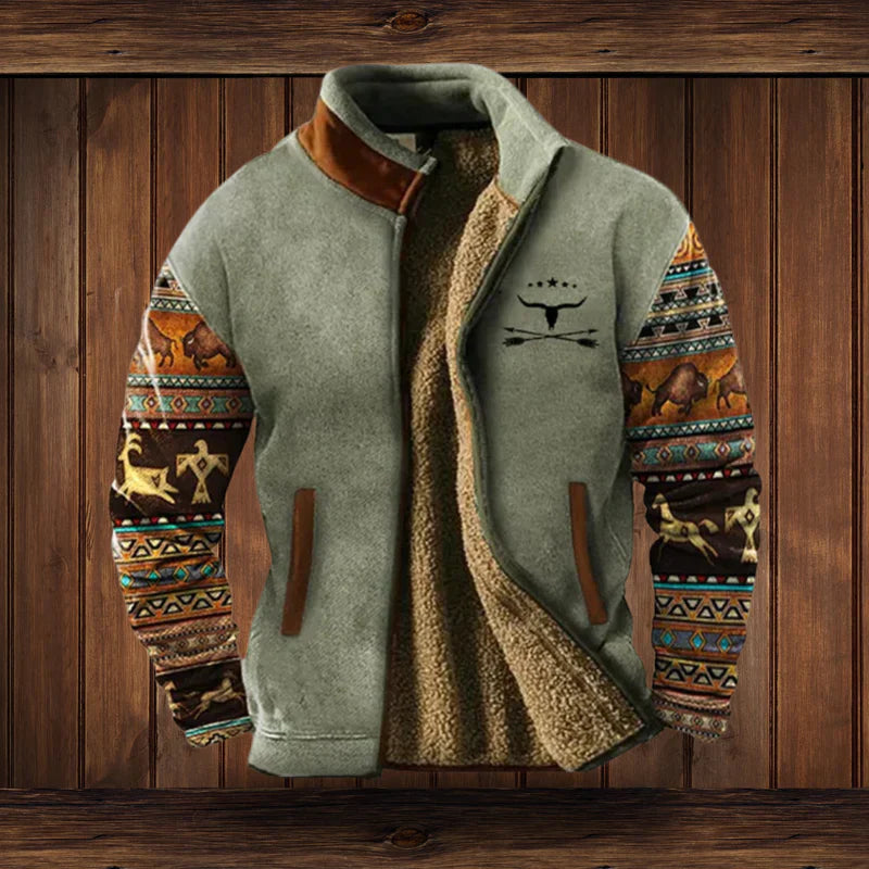 Heren Sherpa Jas | Warme & Duurzame | Vintage Ontwerp |  Outdoor stijl