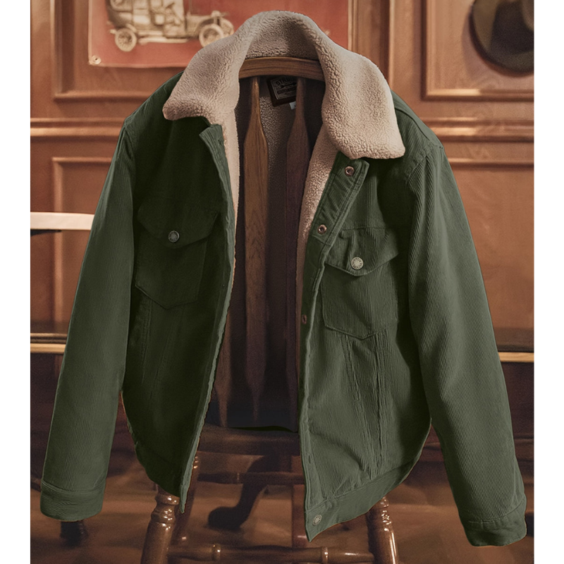 Winterjas Heren | Vintage Look | Warme Imitatiebont Voering | Bomberjas