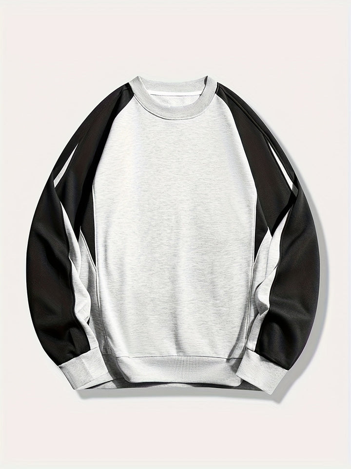 Heren Sweatshirt | Modern & Veelzijdig | Kleurblok Ontwerp | Klassieke Ronde Hals