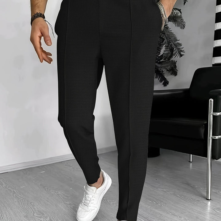 Heren Wafelpatroon Joggingbroek | Licht Stretch & Casual | Trekkoord Tailleband | Lente