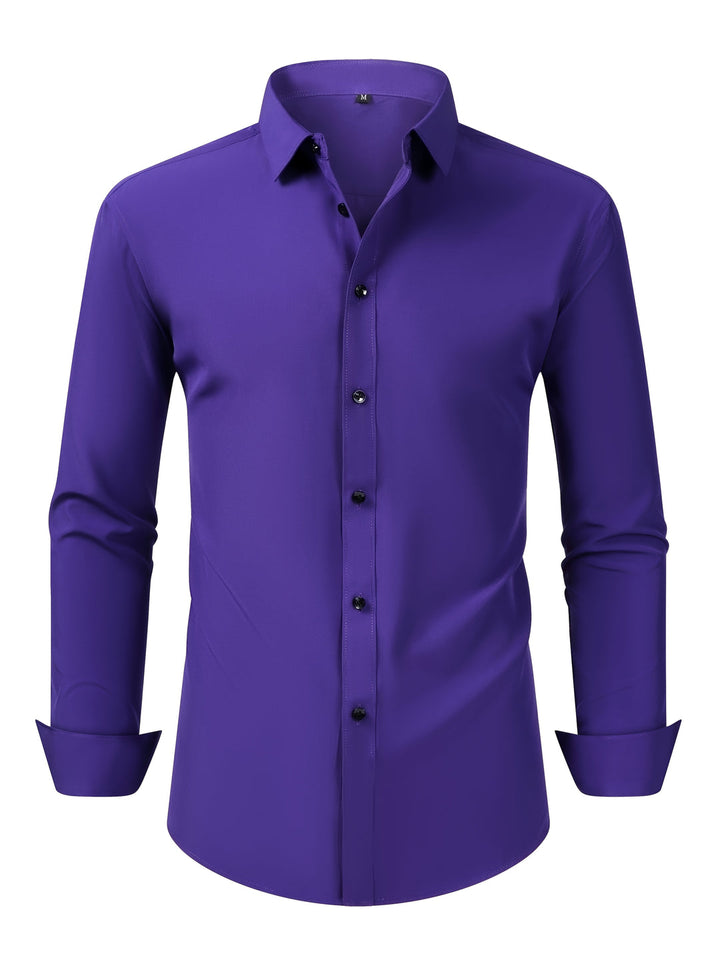 Heren Overhemd | Lange Mouwen & Reverskraag | Ademend & Comfortabel | Polyester