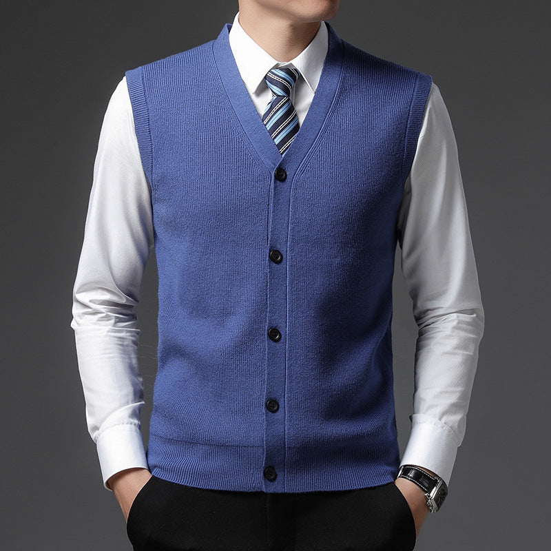Vest Heren | Mouwloos | V-Hals Knoopsluiting | Slim Fit