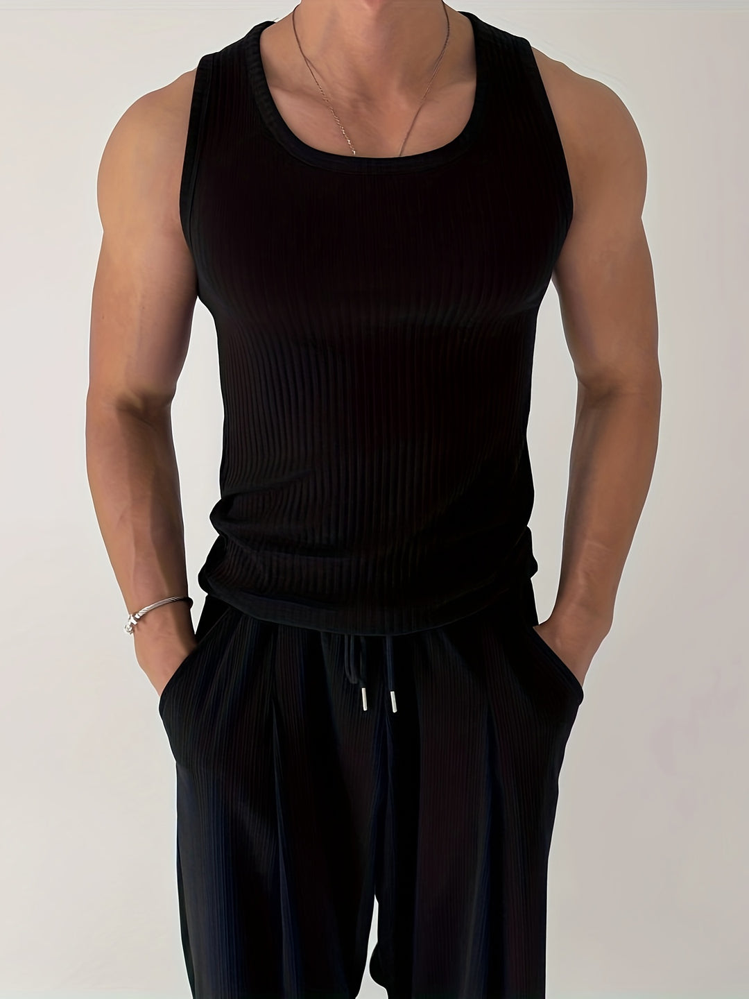 Heren Tanktop | Ribstof & Mouwloos | Ademend & Stretch | Voor Fitness & Hardlopen Zomer
