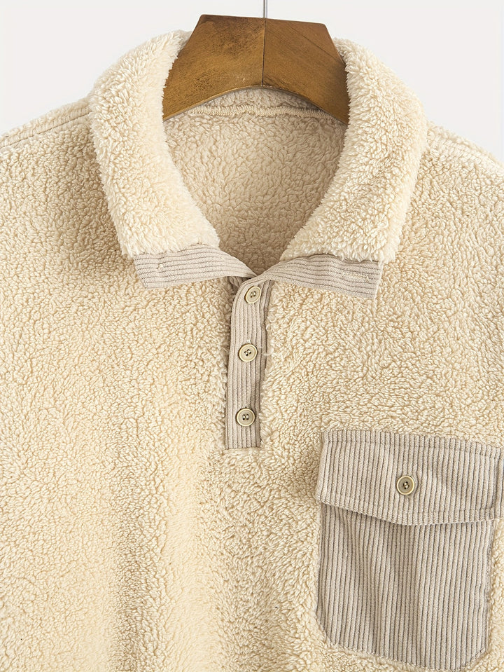 Heren Trui | Winter stijl | Fleece & Pluche | Polokraag | Lange Mouw