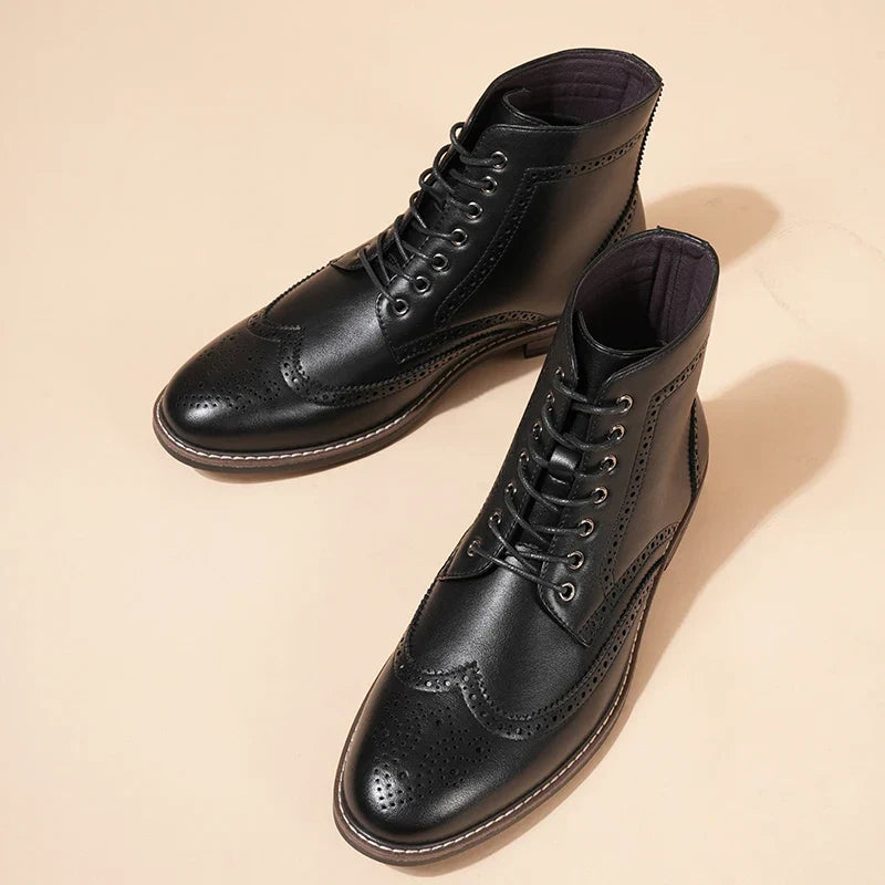 Heren | Laarzen | Italiaans Design | Hoog Model & Vetersluiting