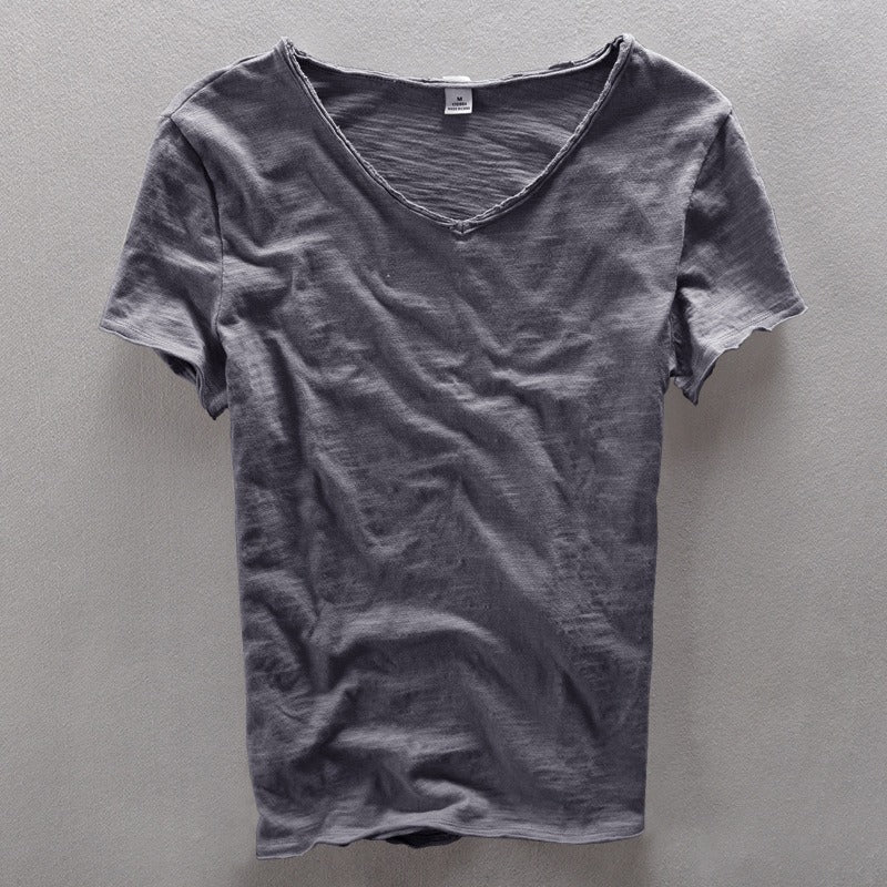 Heren T-shirt | Diepe V-Hals | Ademend & Lichtgewicht | Katoenmix