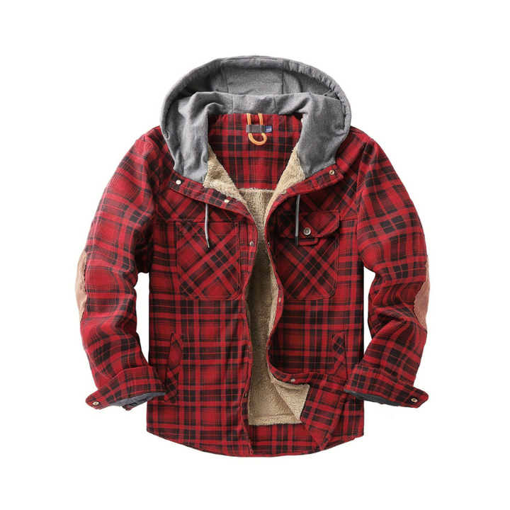 Winterjas Heren | Geruit Design | Warme Jas met Capuchon