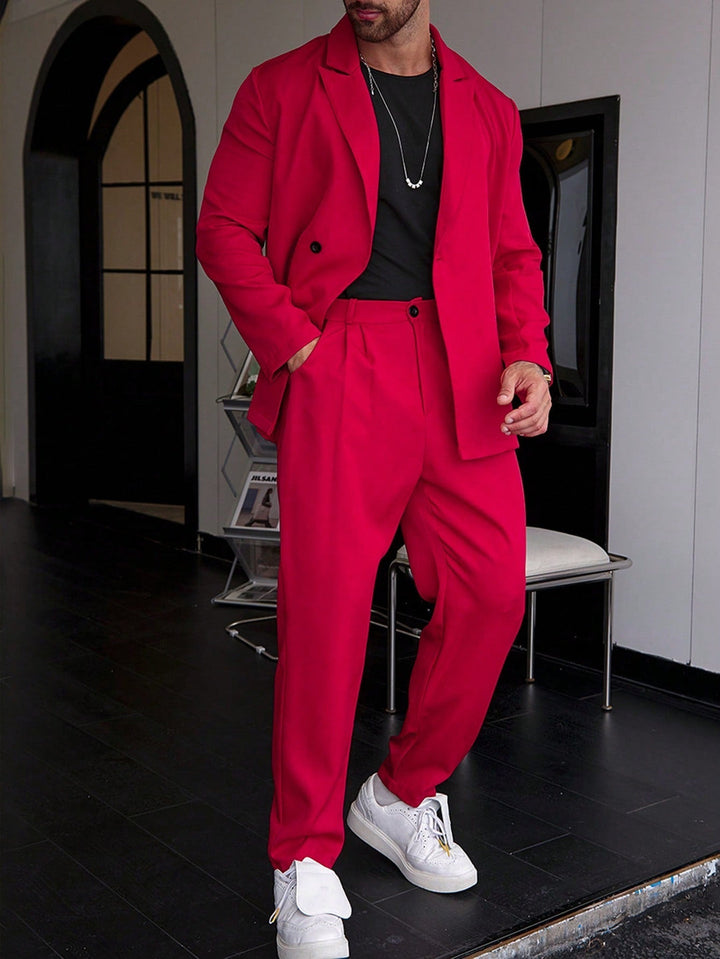 Heren Pak | Slim Fit 2-Delig | Single Breasted & Peak Lapel | Tailored Blazer & Pantalon