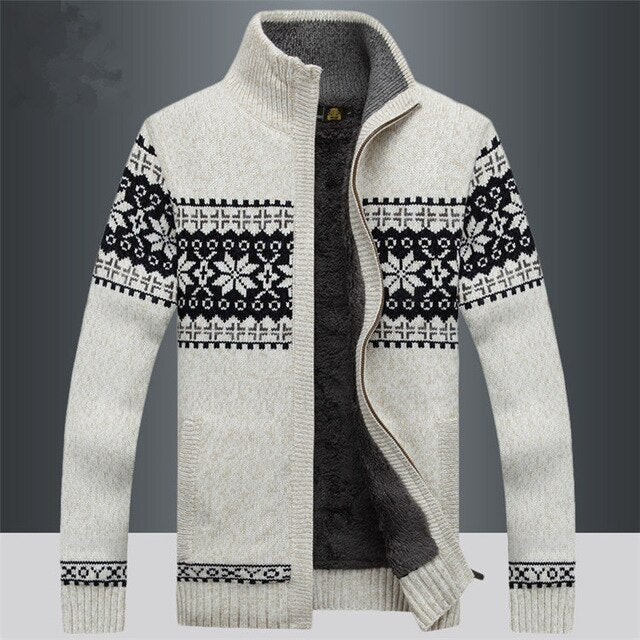 Trui Heren | Gebreid Vest met Rits | Klassiek Design | Warme Textuur